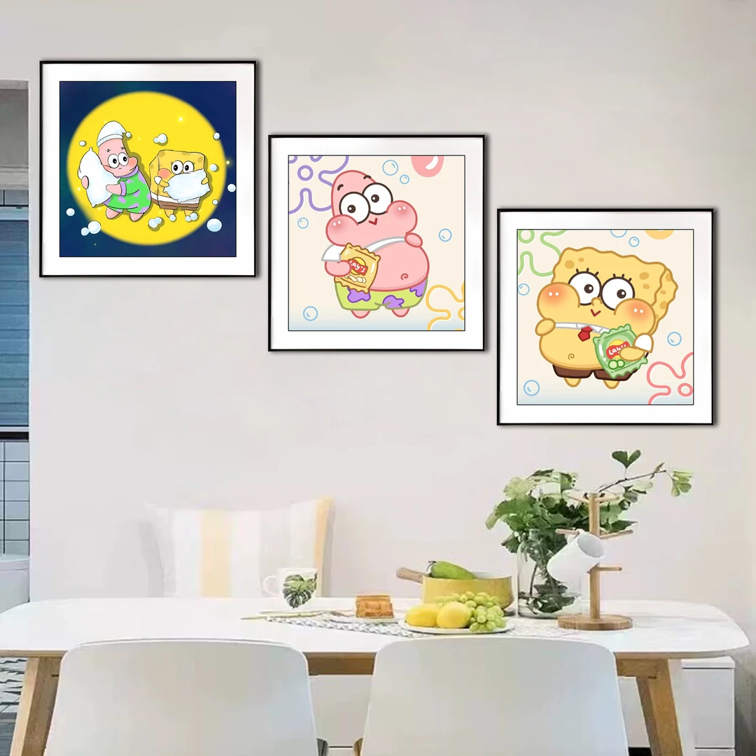 新疆长绒双纱棉礼盒7123海绵宝宝花好月圆7101派大星7102海绵宝宝