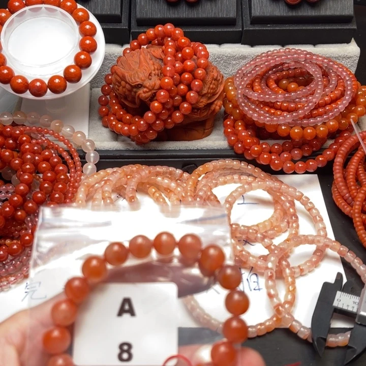 未镶嵌多样性发货默认微瑕称重9m m南红玛瑙