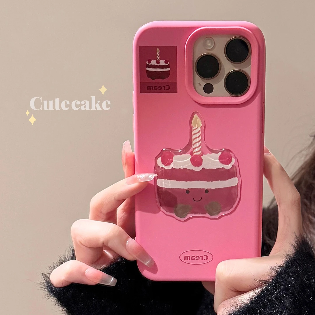 ins树莓蛋糕15pro max苹果16手机壳iphone14适用13立体卡通12防摔