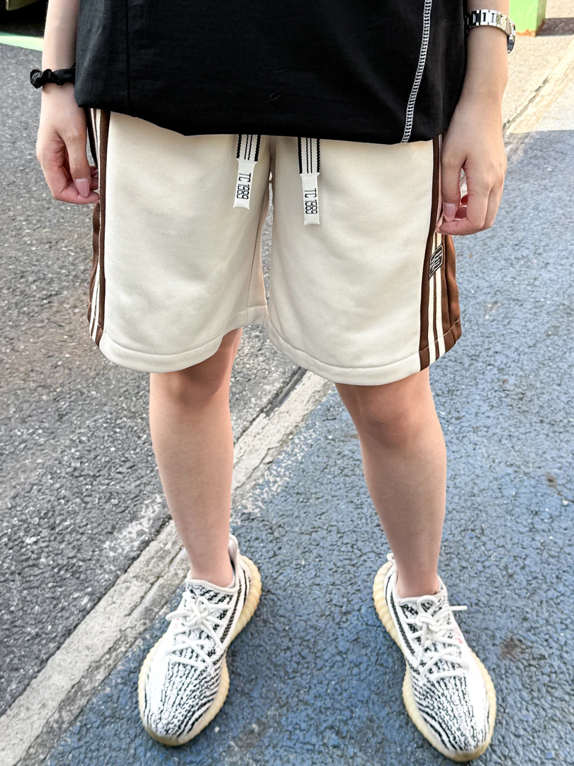 Fiuu 微弹力简约运动休闲美式织带透气撞色短裤纯色 男女情侣款