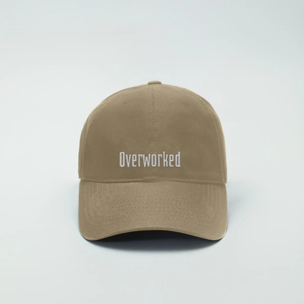 OCEANFRONT 原创设计 高品质棒球帽 杏色 Overworked 大头围