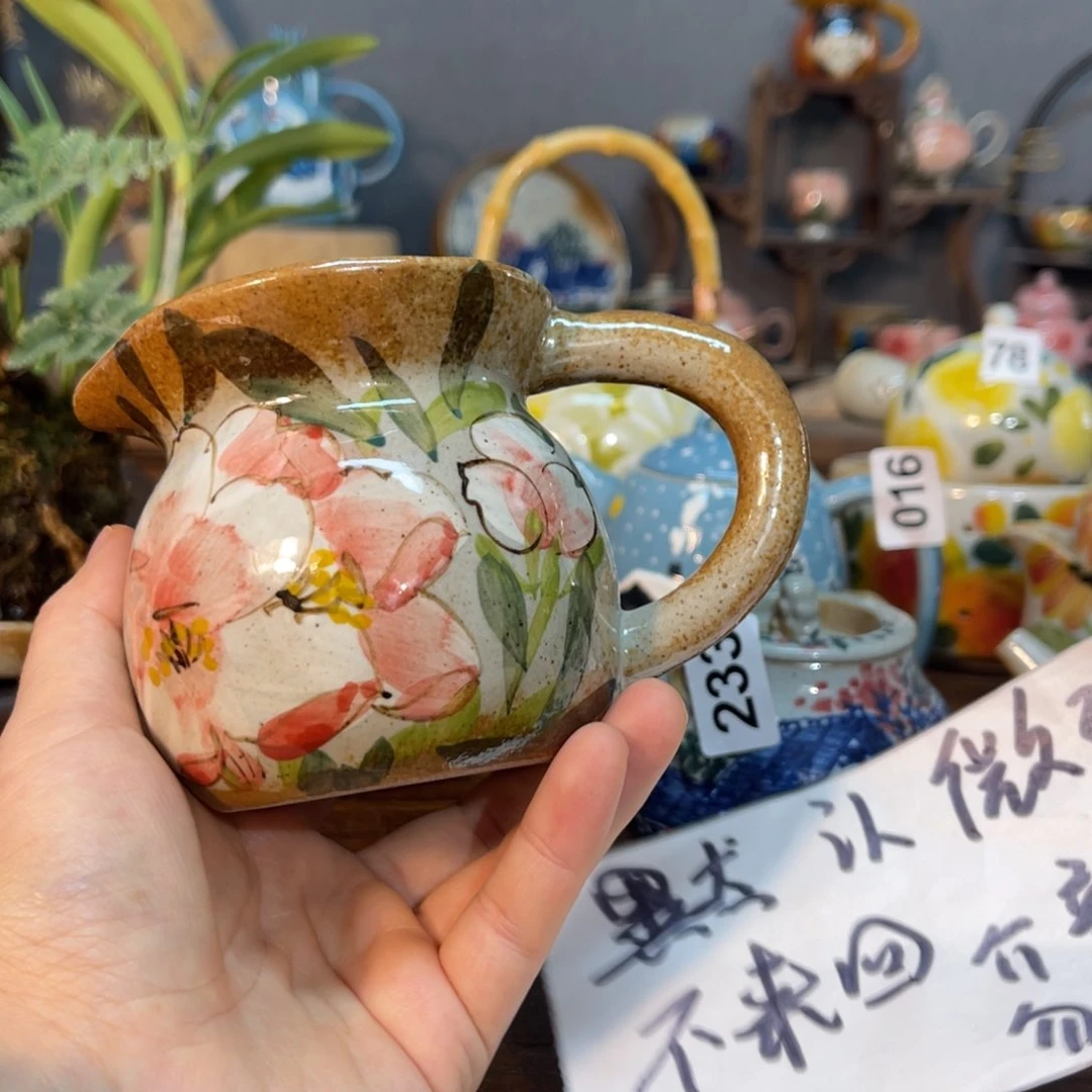 壶素浅陶瓷手工手绘