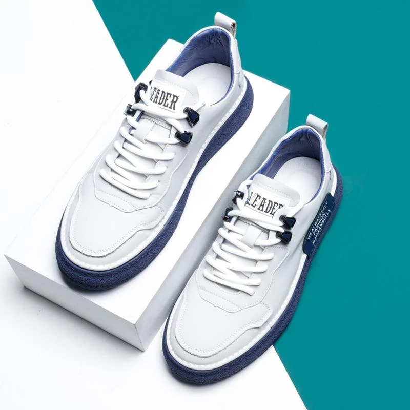 【香港JTG&Shoes官方正品】头层牛皮板鞋男士真皮夏季透气软皮软