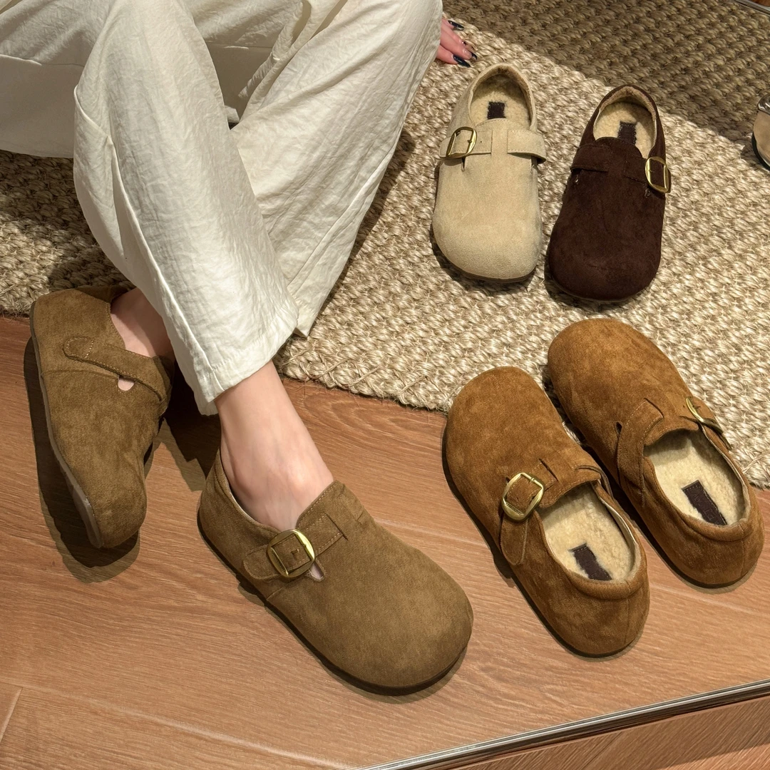 贾不假加绒内增高棉鞋女款2025新款冬季爆款百搭保暖勃肯鞋一脚蹬