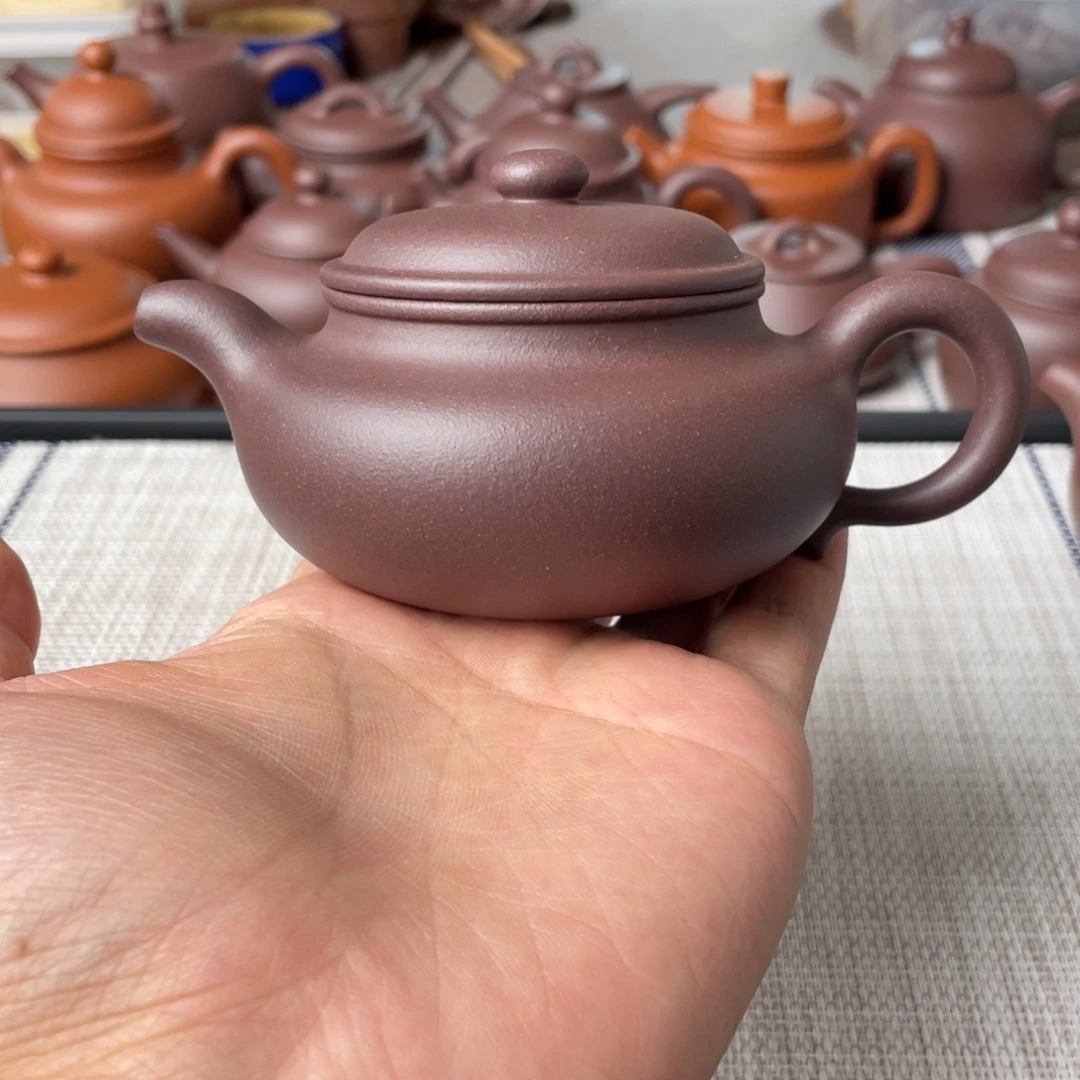 茶壶紫砂半手工老紫泥仿古壶150cc