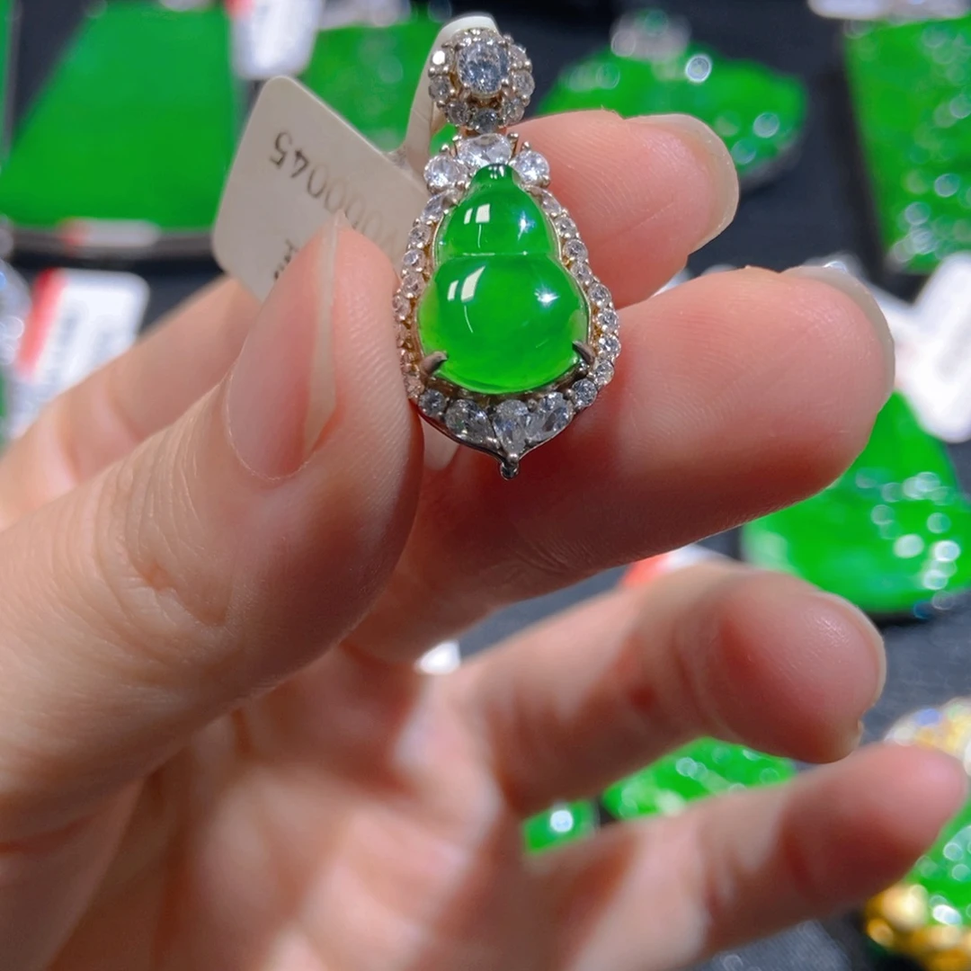 翡翠银S925镶嵌吊坠(不含链)