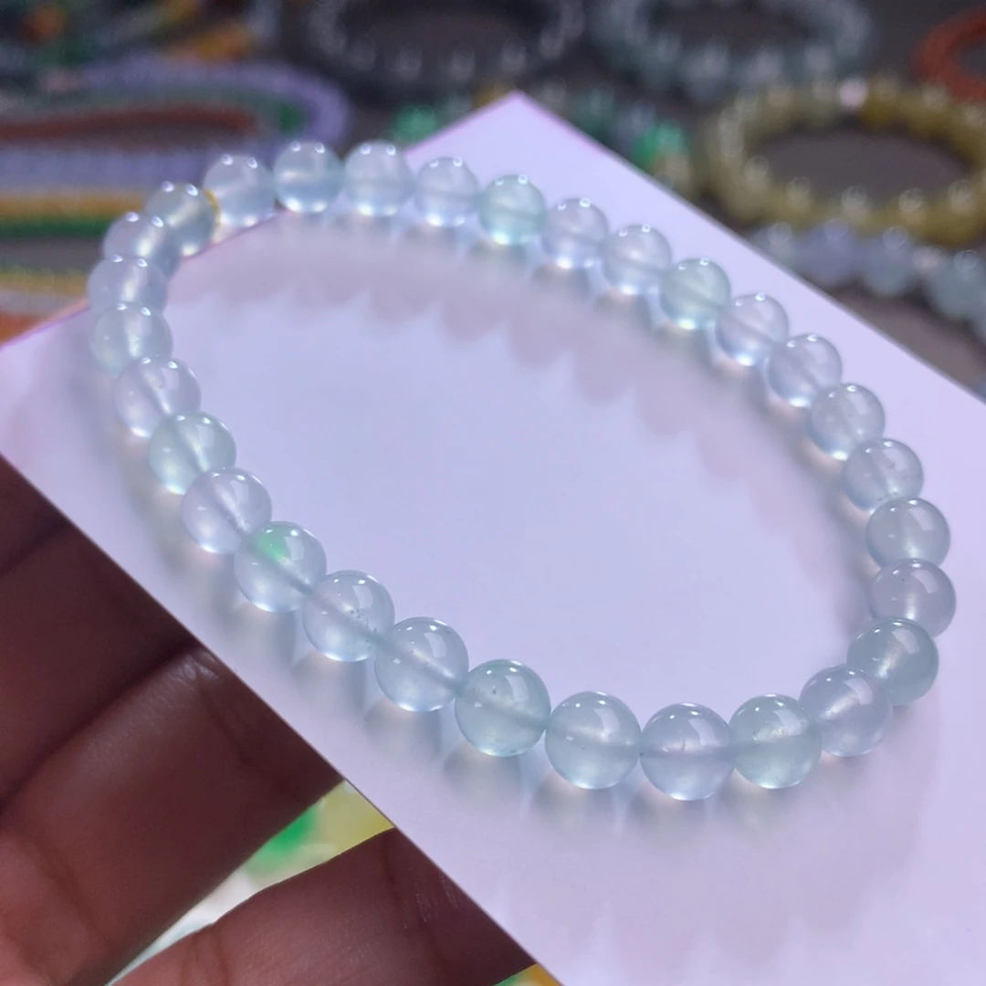 翡翠未镶嵌手链卡6 高冰玻璃幻彩单圈