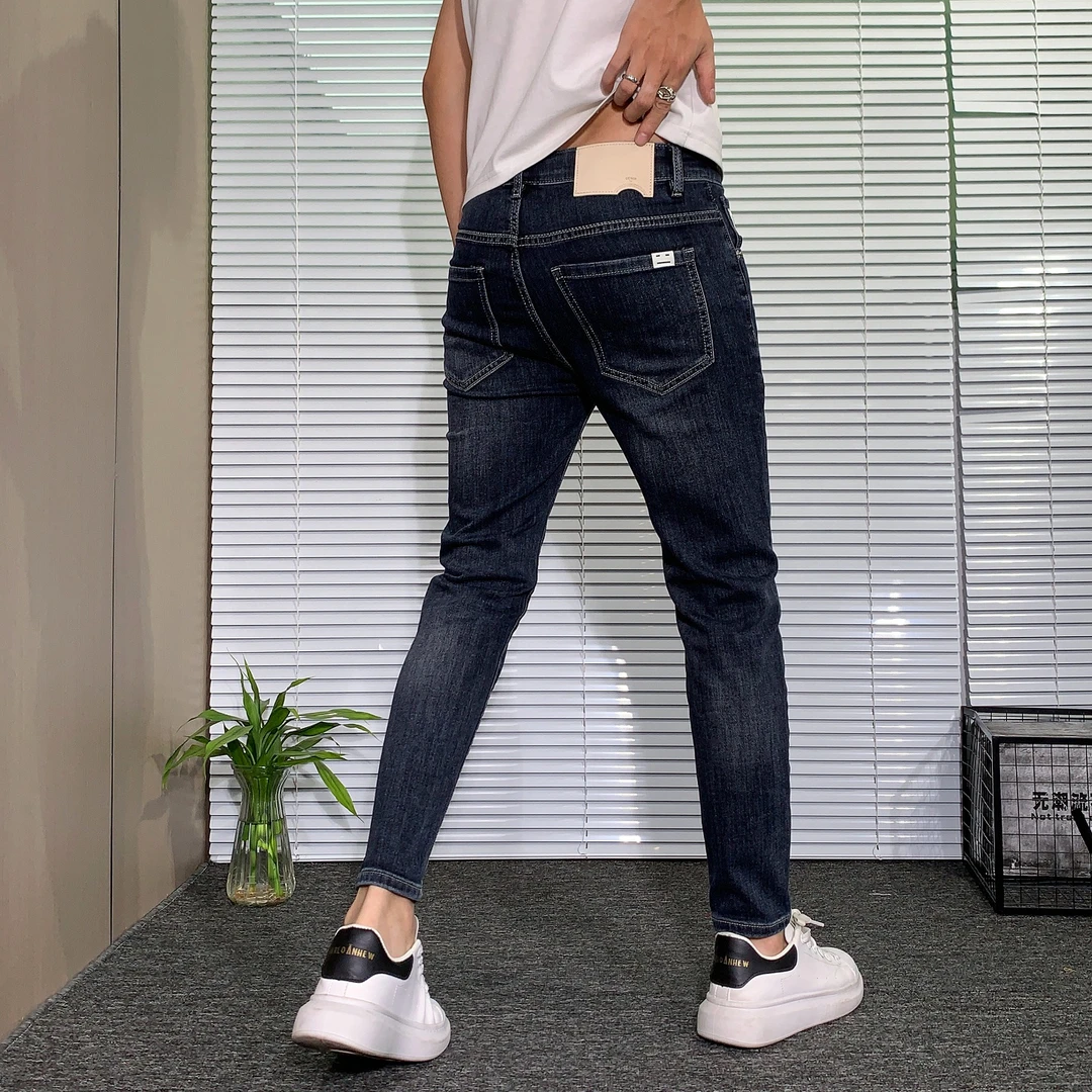 男士修身牛仔裤2025秋季新款潮流休闲弹力柔软百搭显瘦小脚九分裤