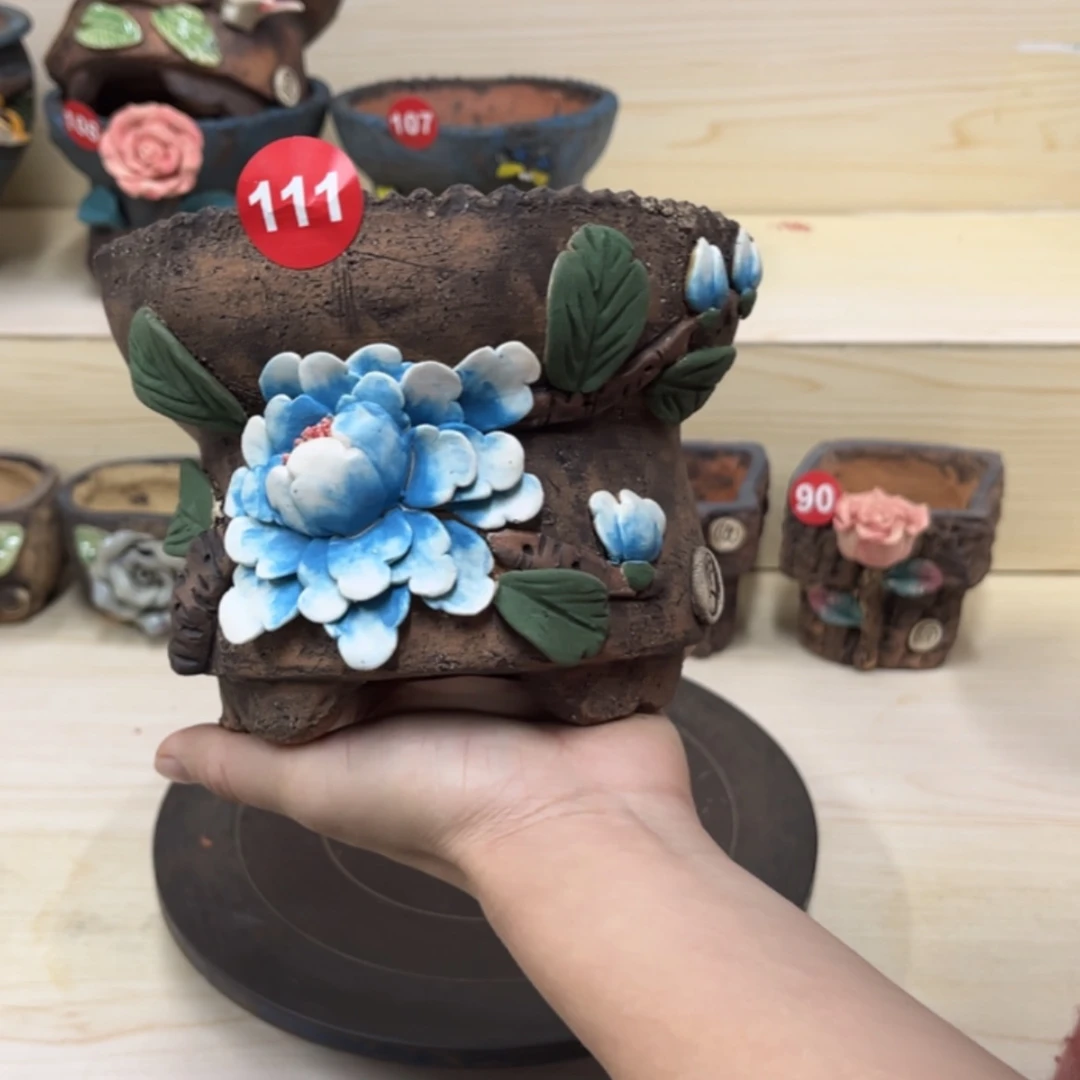 【闪购商品】紫砂花盆111号内口14.5外高12