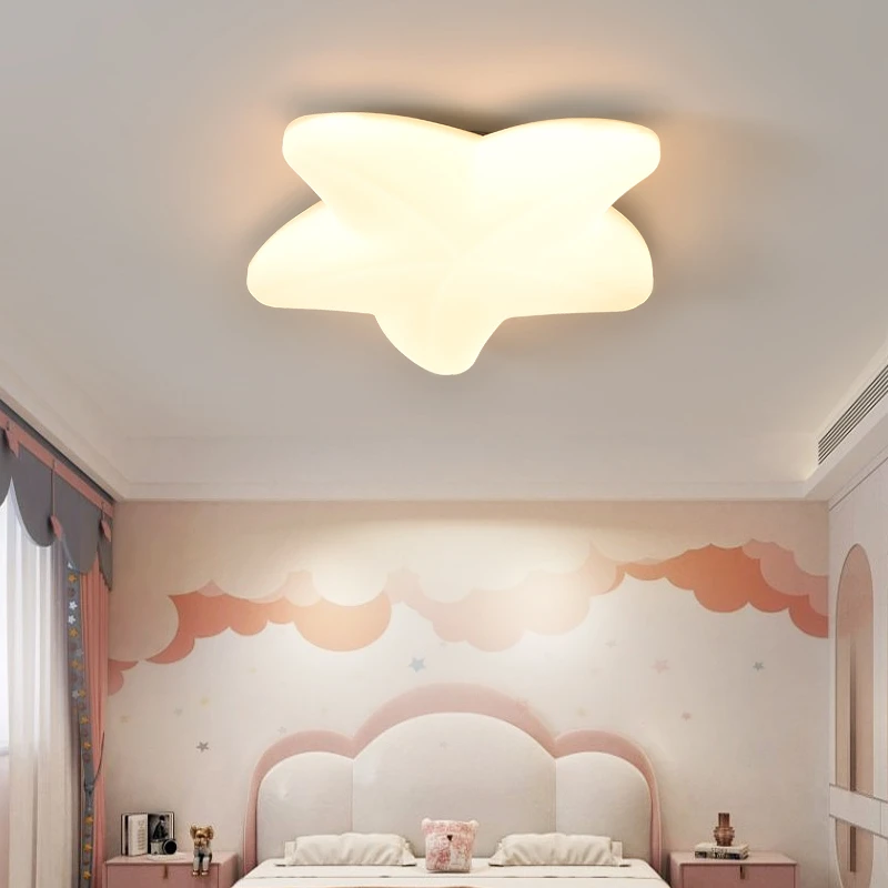 大观园卧室灯儿童房灯具2025新款奶油风海星全光谱护眼吸顶灯581I