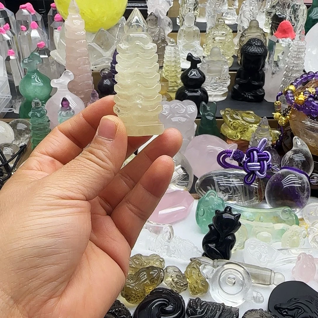 紫晶车挂未镶嵌摆件