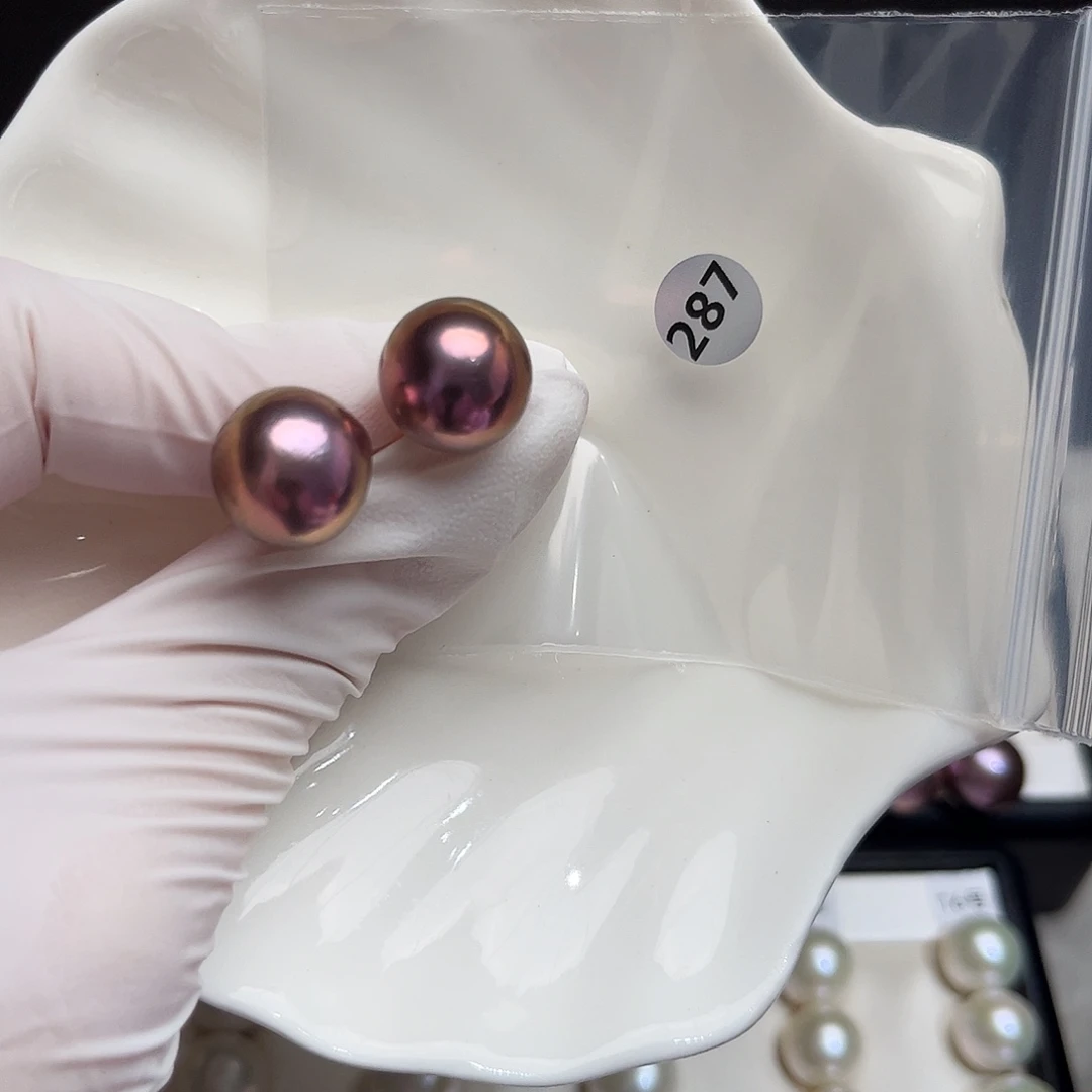 淡水珍珠耳饰银S925镶嵌