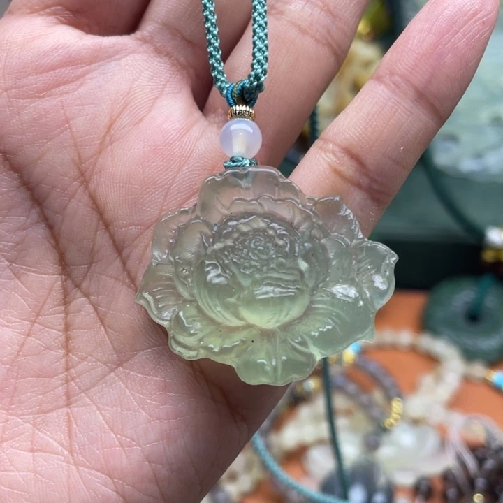 岫玉未镶嵌吊坠毛衣链锁骨链