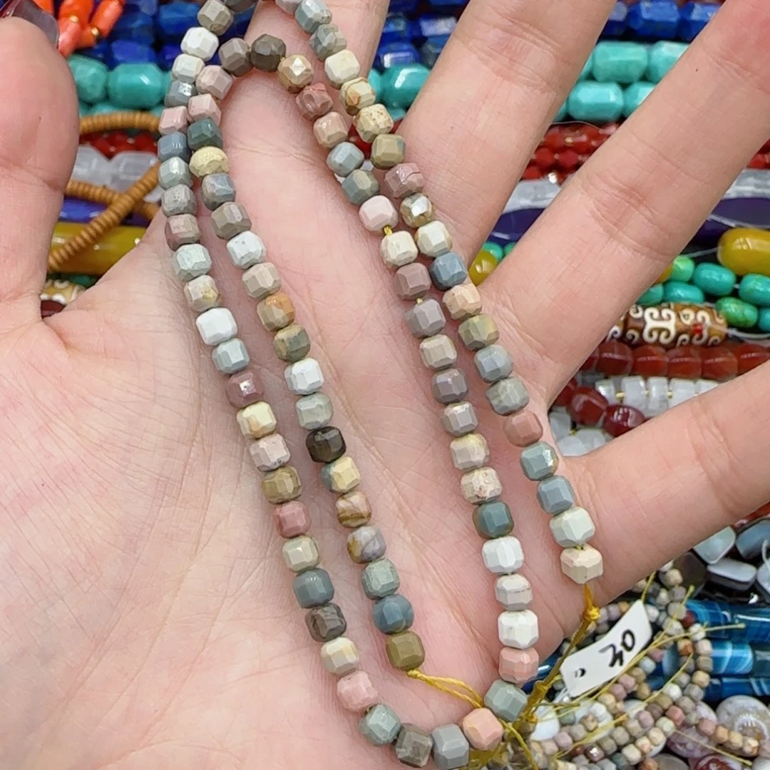 玛瑙/玉髓珠宝半成品未镶嵌阿拉善切面方糖一条卡4