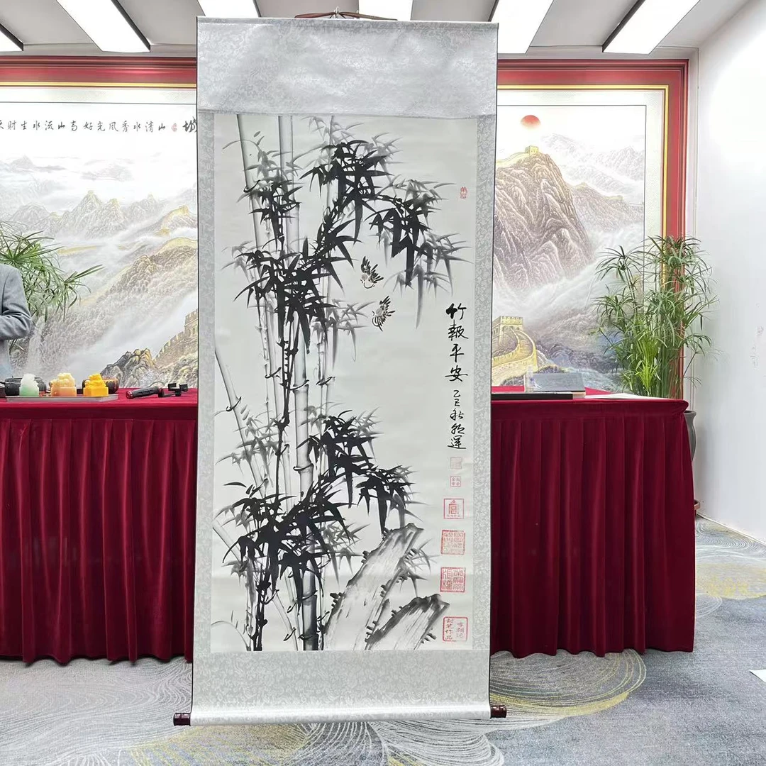李朝运-竹报平安-国画