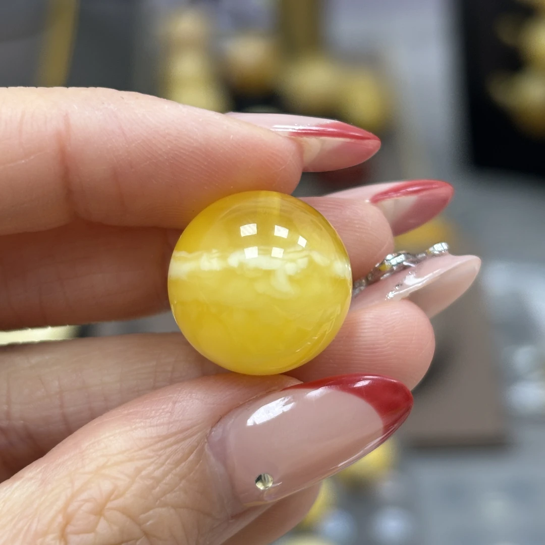 17.2mm 小妖珠宝天然原矿琥珀蜜蜡
