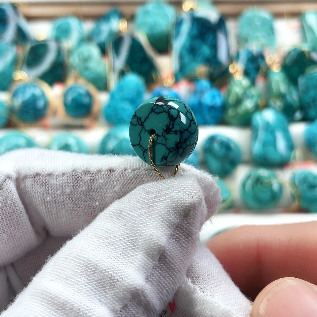 绿松石未镶嵌车挂直径14.9