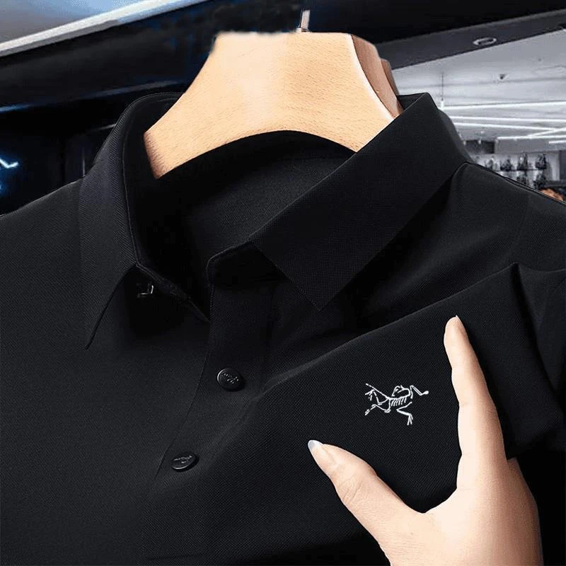 【奥莱撤柜】新款鸟家夏季短袖t恤男刺绣冰丝翻领polo衫休闲上衣