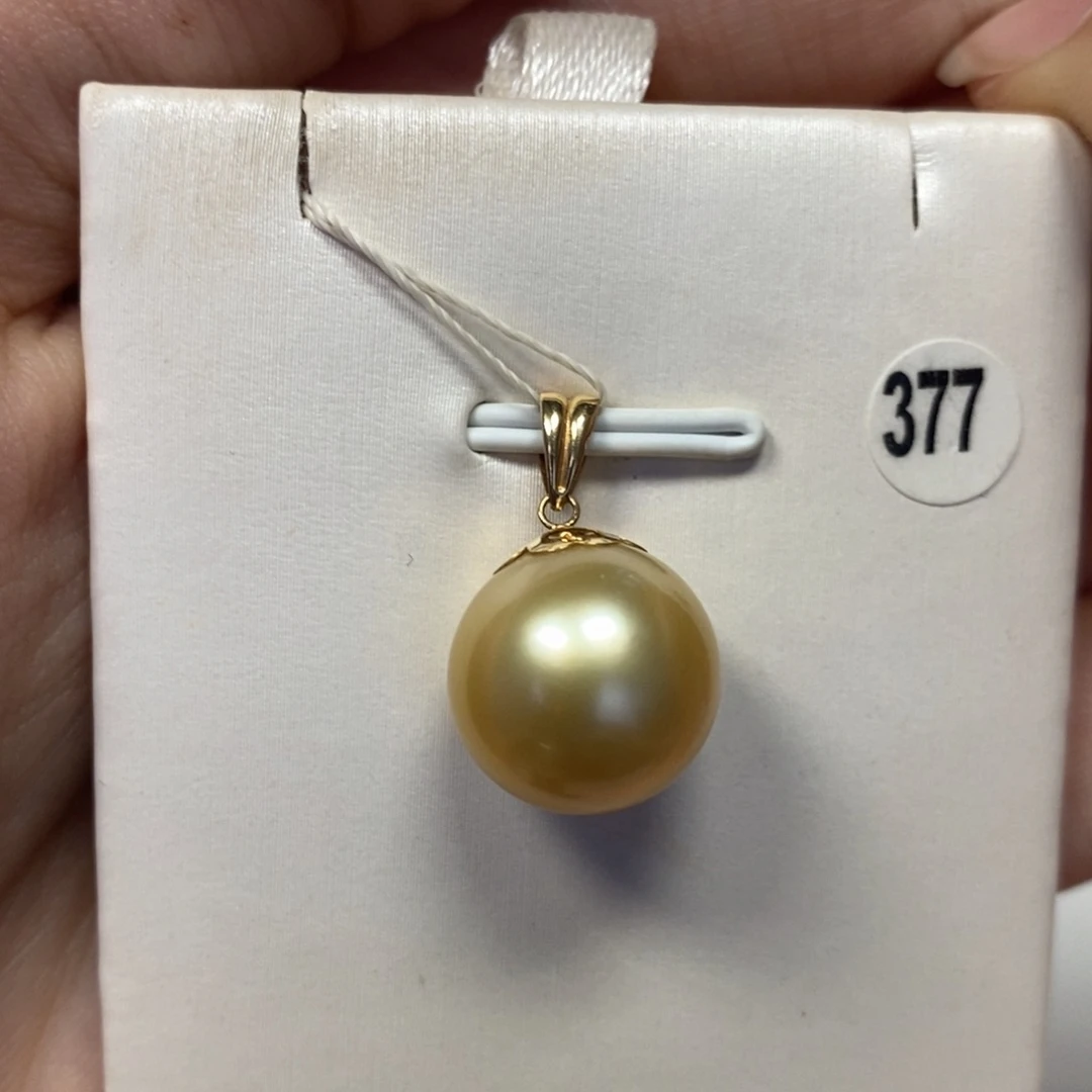吊坠(不含链)18K金镶嵌海水珍珠