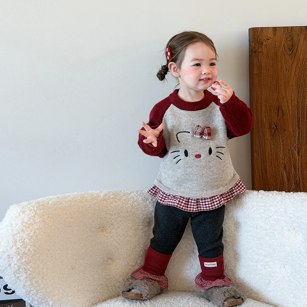 D5635女童毛衣冬装洋气加厚儿童针织衫内搭上衣毛线衣宝宝衣服