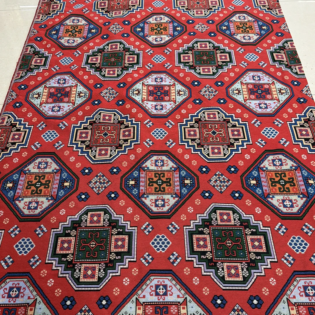 全吸水亚麻地毯民族风设计宽度4米适合卧室使用