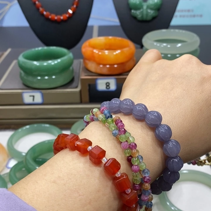 石英质玉银S925镶嵌手镯