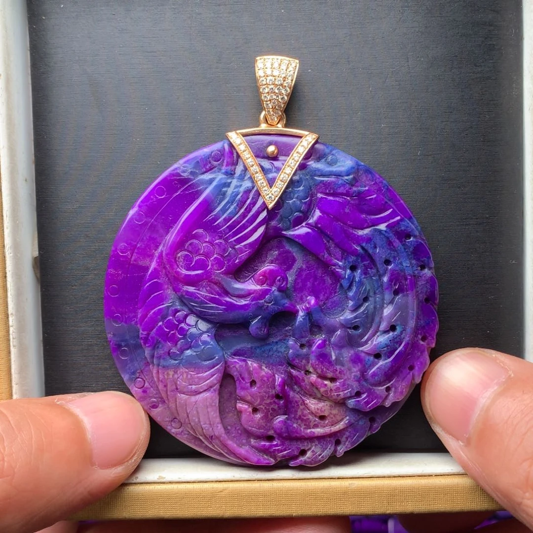 苏纪石（舒俱来）18K金镶嵌吊坠