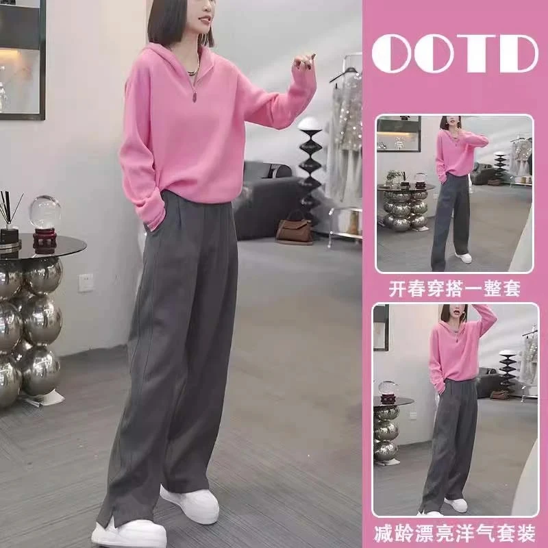 独特绝美初春小套装女2026新款多巴胺气质连帽卫衣休闲运动阔腿裤