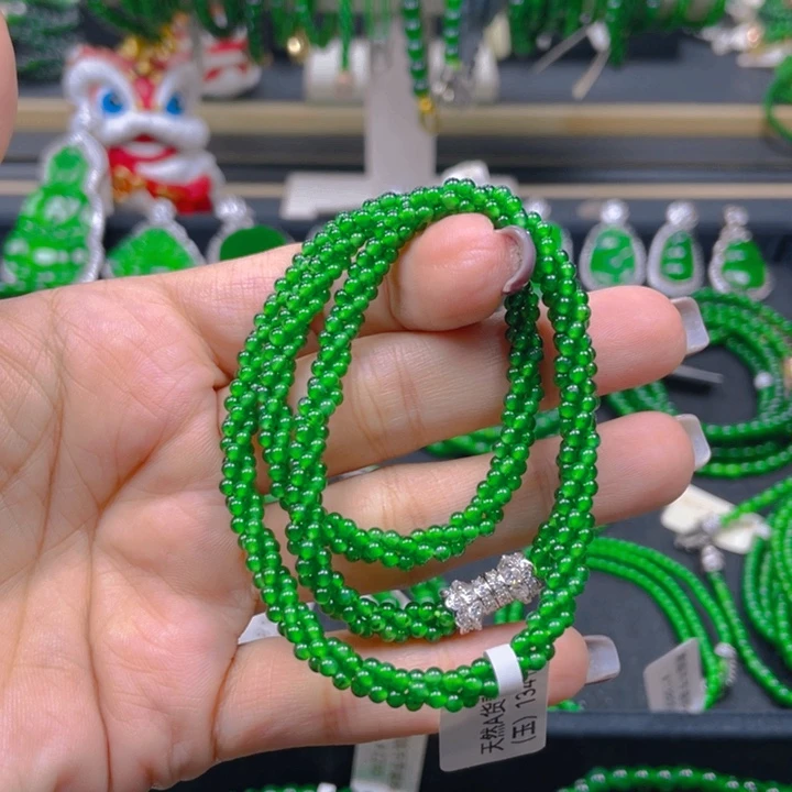 翡翠未镶嵌颈饰麻花链