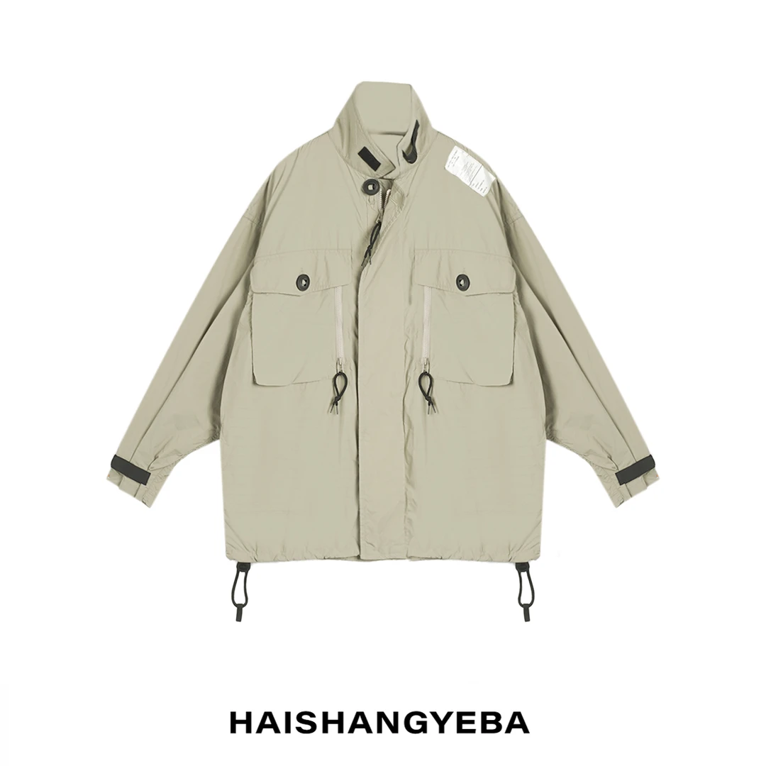 【海上叶爸】新款2025春秋百搭男女同款宽松翻领多扣长袖外套