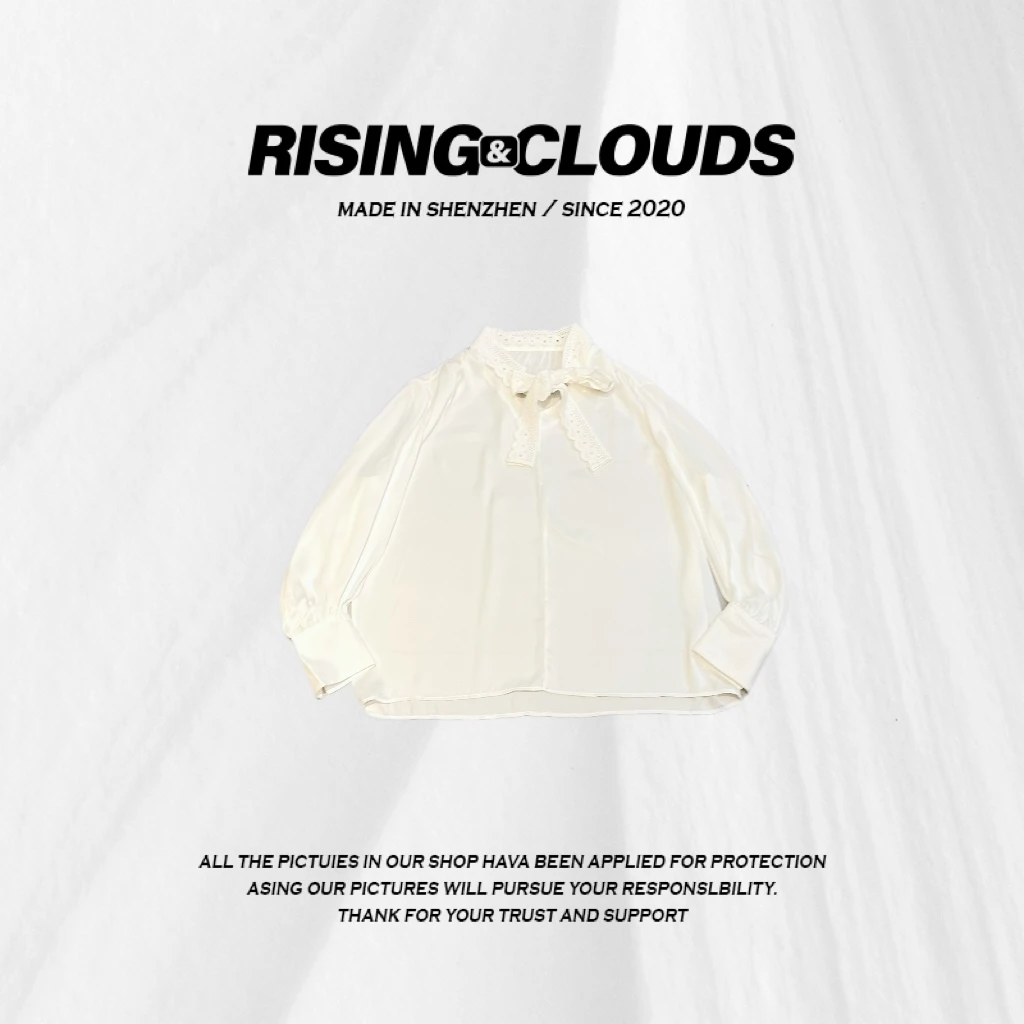 RISING&CLOUDS【小云姐】显瘦深圳百搭夏季圆领镂空衬衫050360