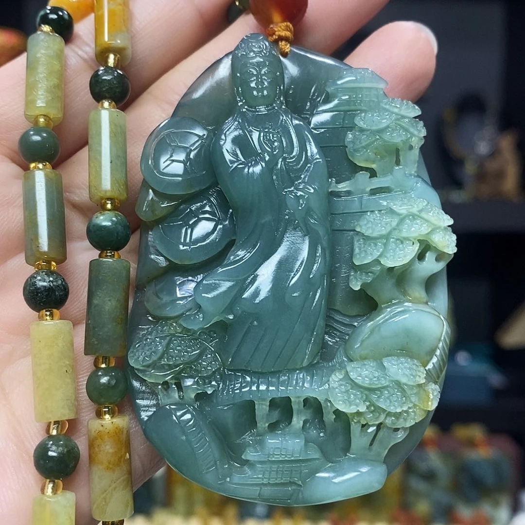 未镶嵌岫玉挂件吊坠项链