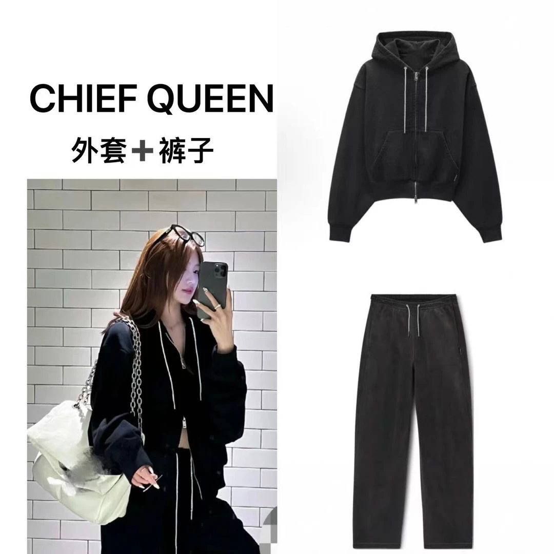 王王显瘦套装（上衣＋裤子）卫衣外套套装101901新