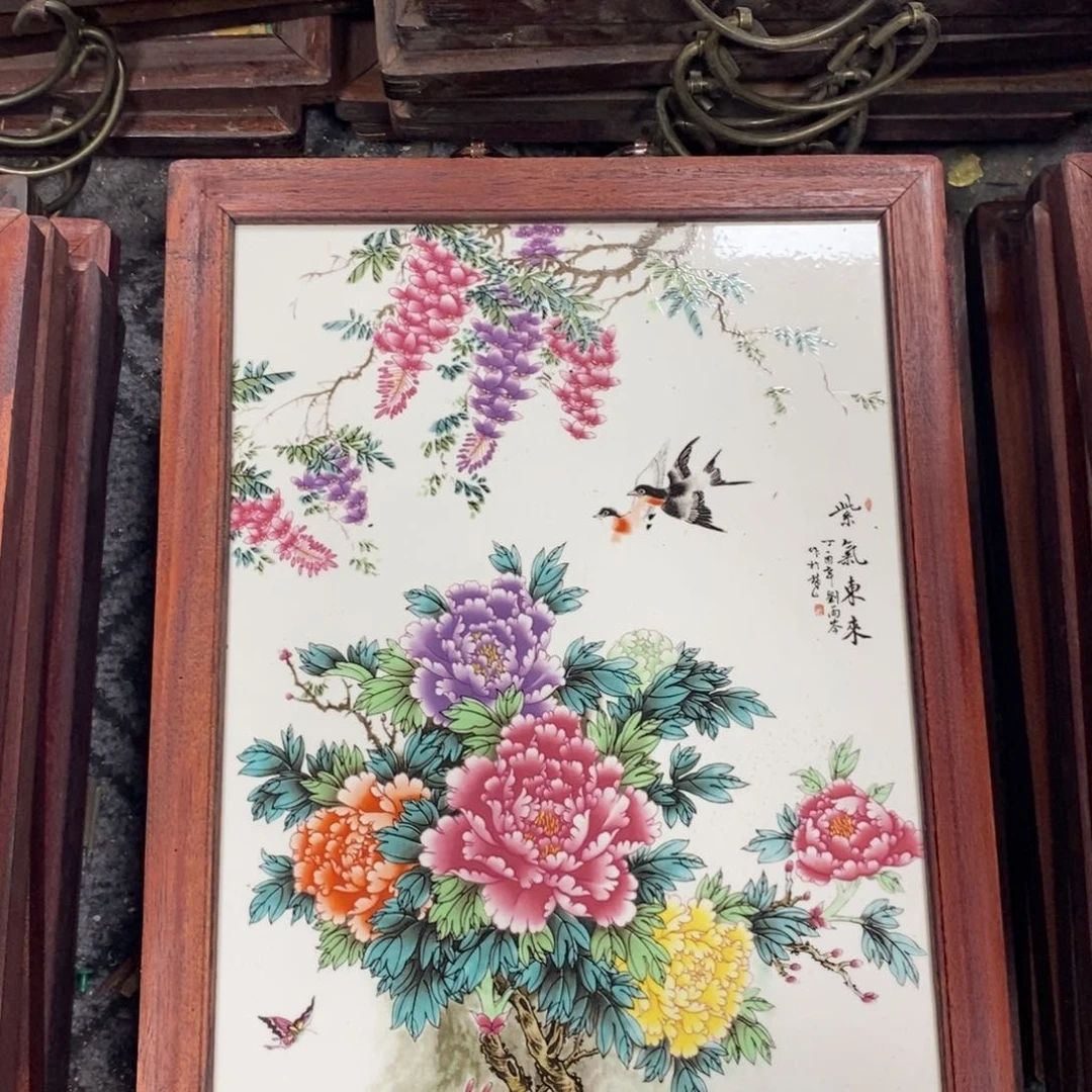 瓷片37*28*1景德镇瓷板画柴窑烧制