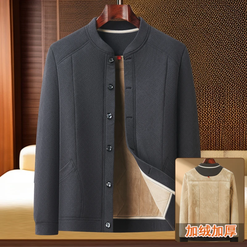 2025新款中老年上装55-65岁爸爸棉衣秋冬装老年人加绒加厚棉服男