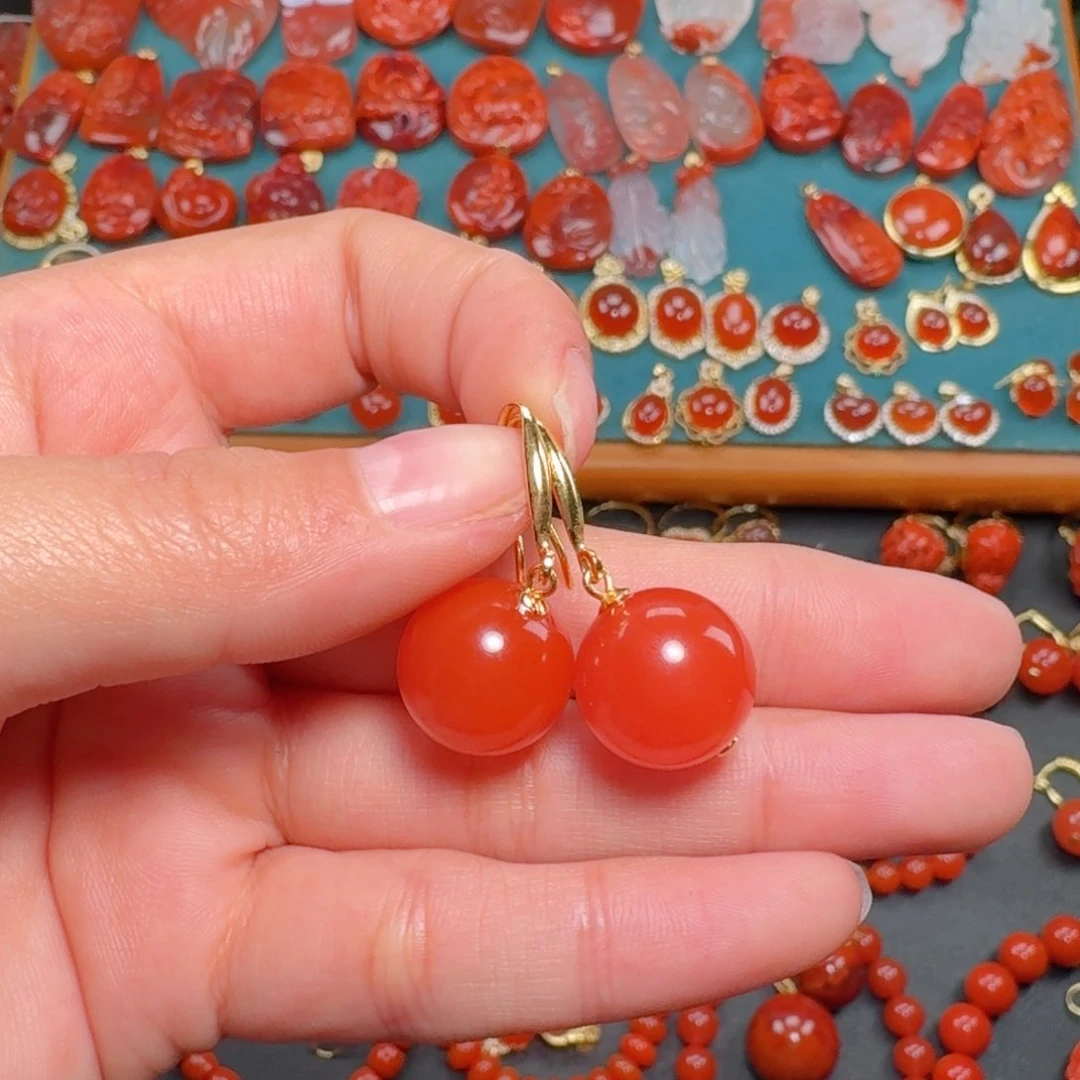 南红玛瑙南红14+银S925镶嵌