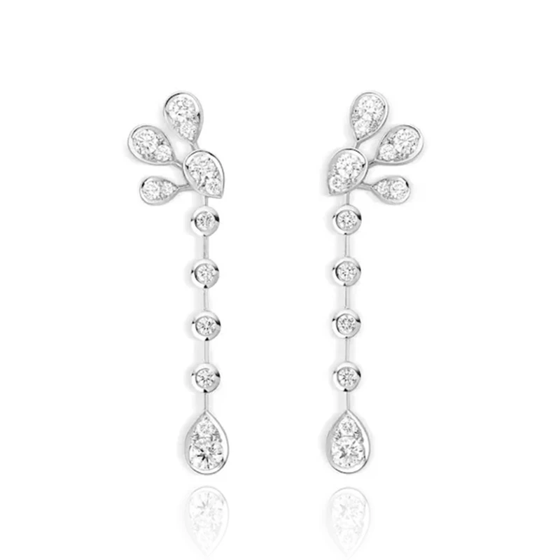 红楼 925银针 镀K金 皇冠羽翼水滴耳饰 ZF-A342