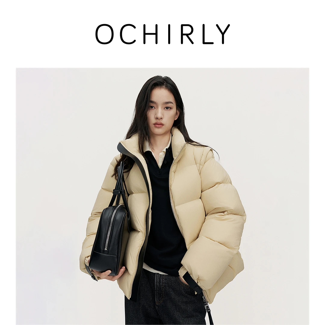 【季末折扣】欧时力 可拆袖两穿羽绒服外套立领抽绳保暖流行秋冬