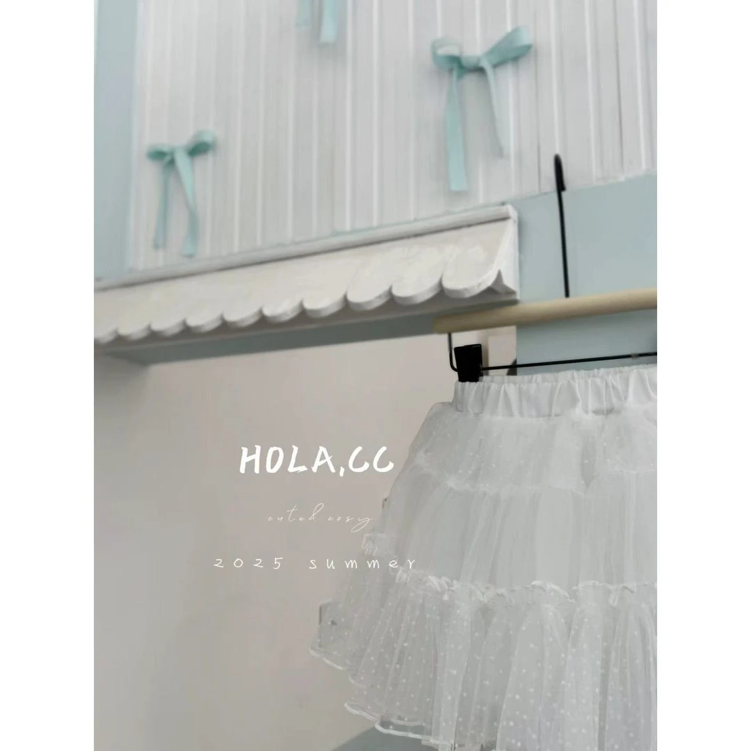 AC441~HOLA.CC·25夏~点子纱半裙6148