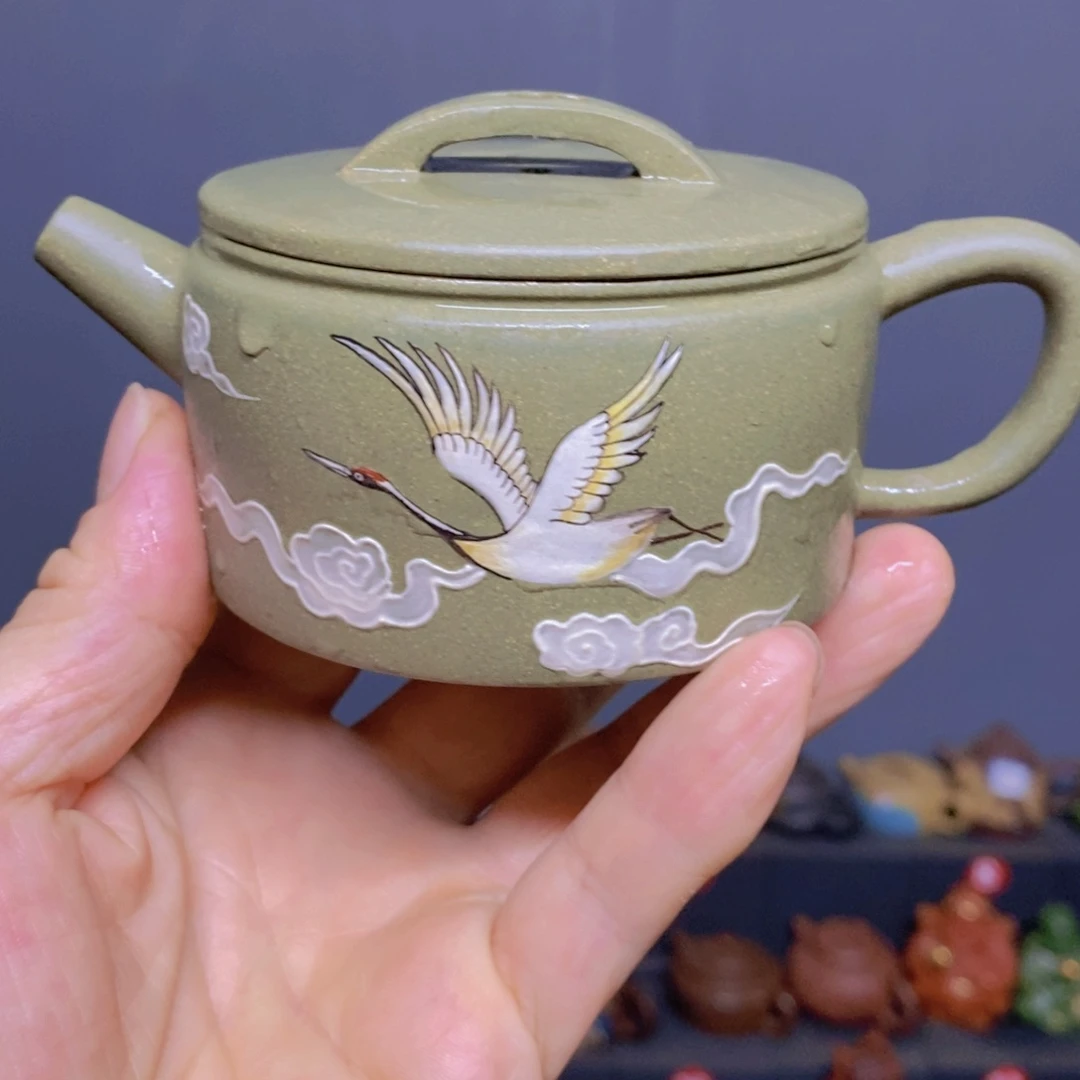 茶杯绿泥紫砂紫砂