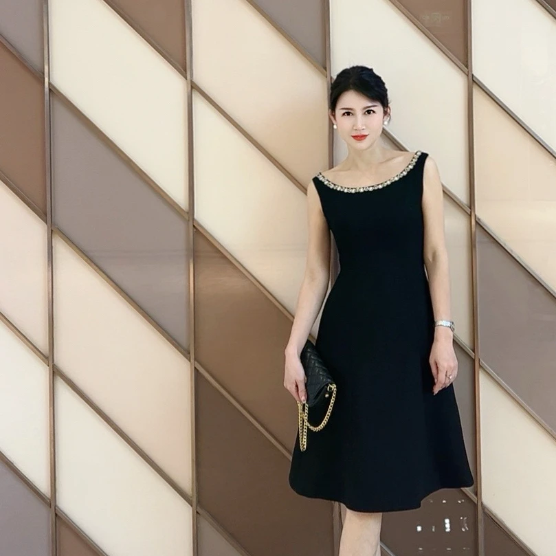 【珠光宝气】2551 安妮老板 经典赫本轻奢显瘦气质有口袋连衣裙