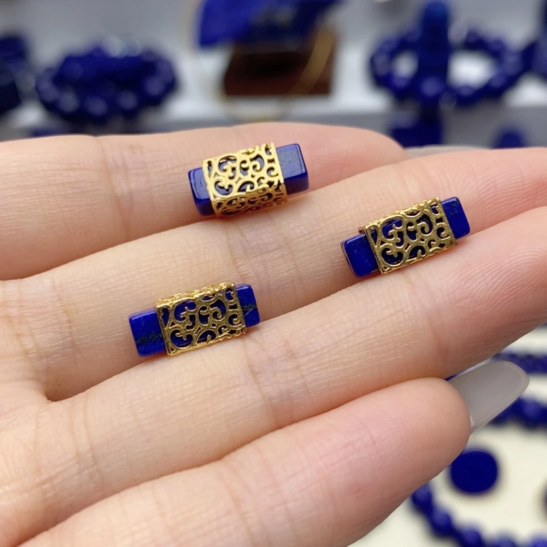 银S925镀金镶嵌青金石颈饰
