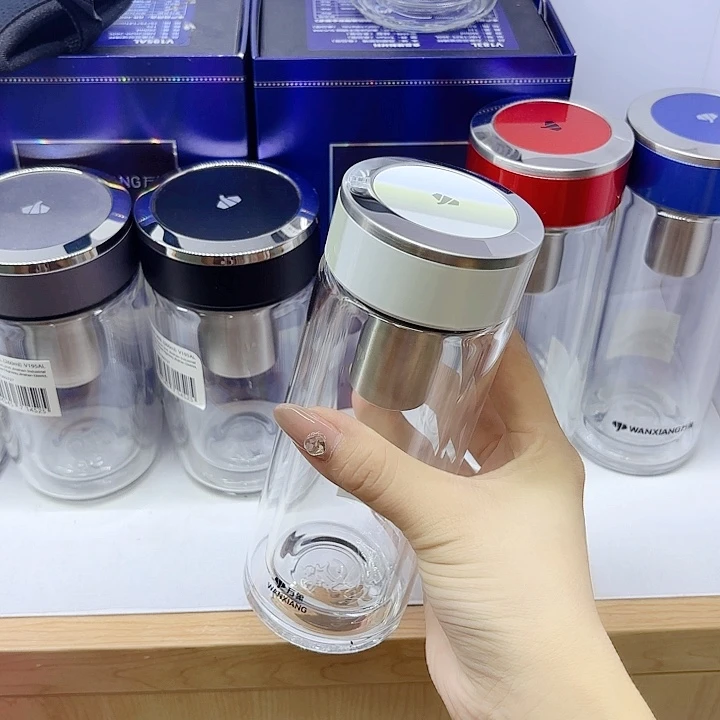 万象品牌双层玻璃杯V193-255白