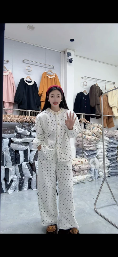 ZL秋冬新款波点套装可外穿家居服