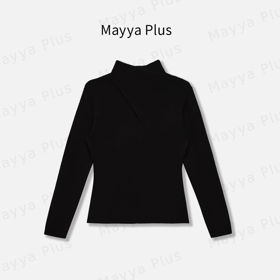 【心机打底】Mayya Plus麦芽定制气质显瘦流光风毛织上衣32537151