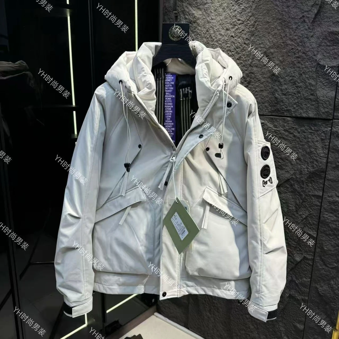 冬季新款高智淡人工装山系潮牌拉链装饰保暖加厚户外冲锋衣羽绒服