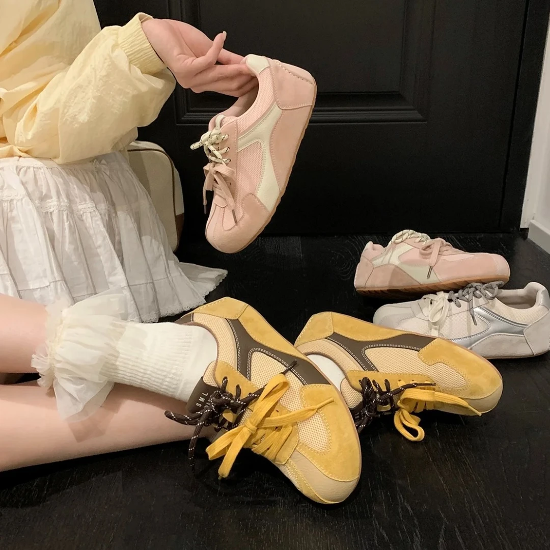 2025夏新款平底德训鞋女时尚百搭复古浅口运动鞋休闲鞋女鞋单鞋