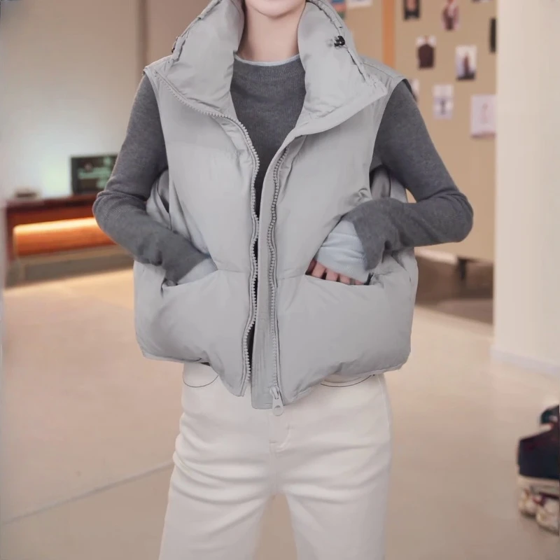 简约叠穿保暖棉服背心马甲女士2025秋冬新款宽松休闲显瘦外穿外套