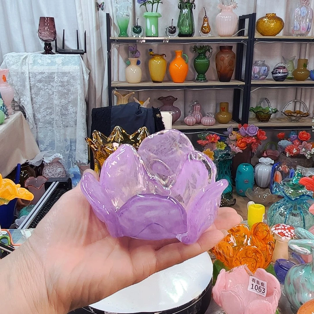 紫花碗家悦琉璃工艺品