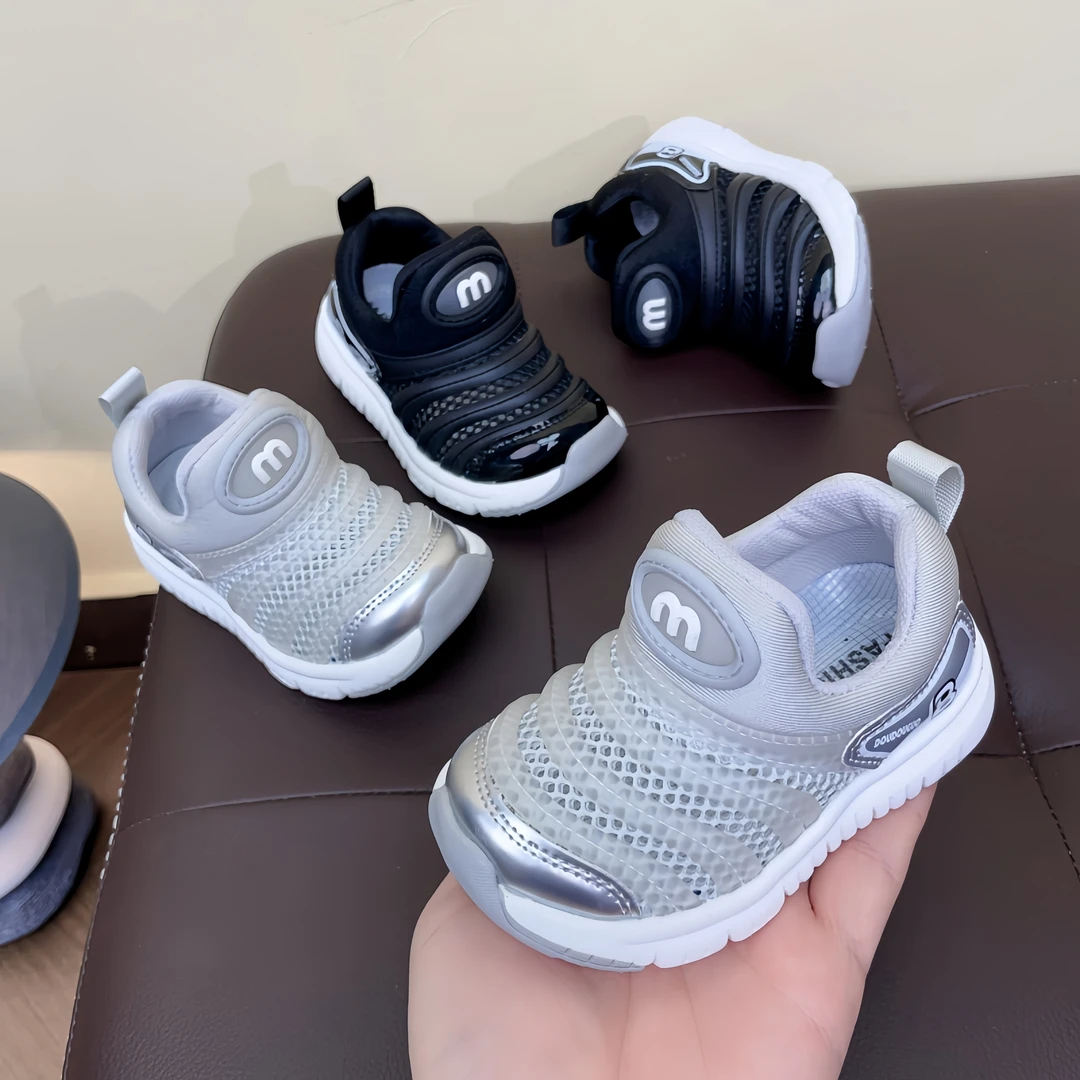 宝宝春夏单网鞋男女童毛毛虫运动鞋幼儿软底透气学步机能鞋1-3岁5